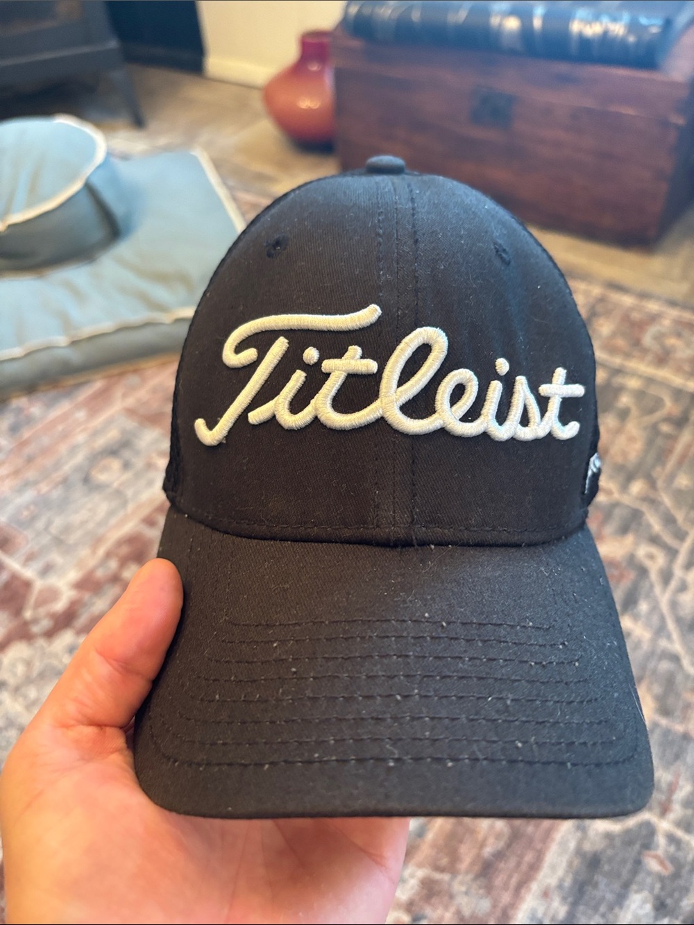 Titleist fitted Black Cap with White Script Logo